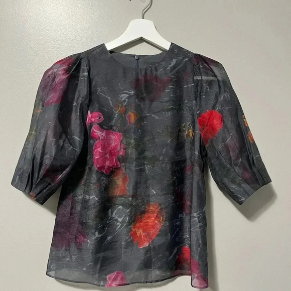 Ted Baker Ayymee Printed Puff Sleeve Blouse - Picture 4 of 15
